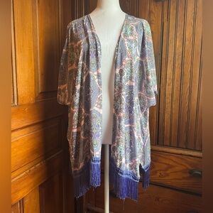 Victoria’s Secret Kimono Wrap Medium/Large Boho Print and Fringe